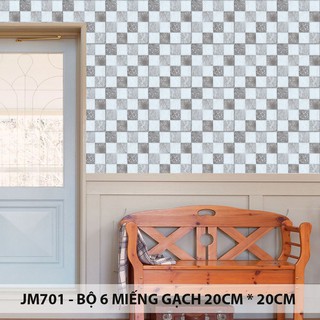 Bộ 24 Decal gạch bông 20cm*20cm - Decal dán tường, kính, sàn nhà, gỗ - Giấy dán tường - JM701