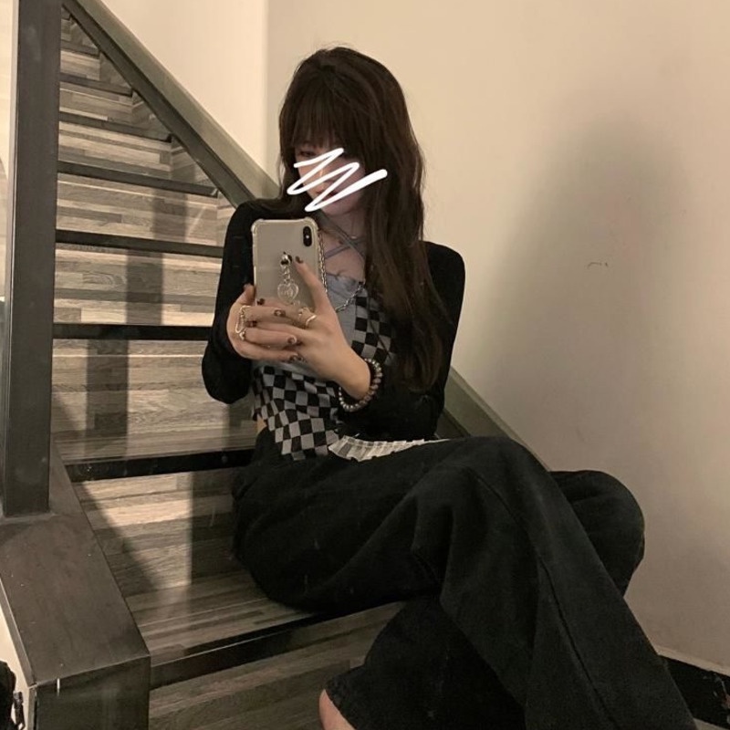 Áo hai dây caro màu sắc thời trang Hàn Quốc cho nữ