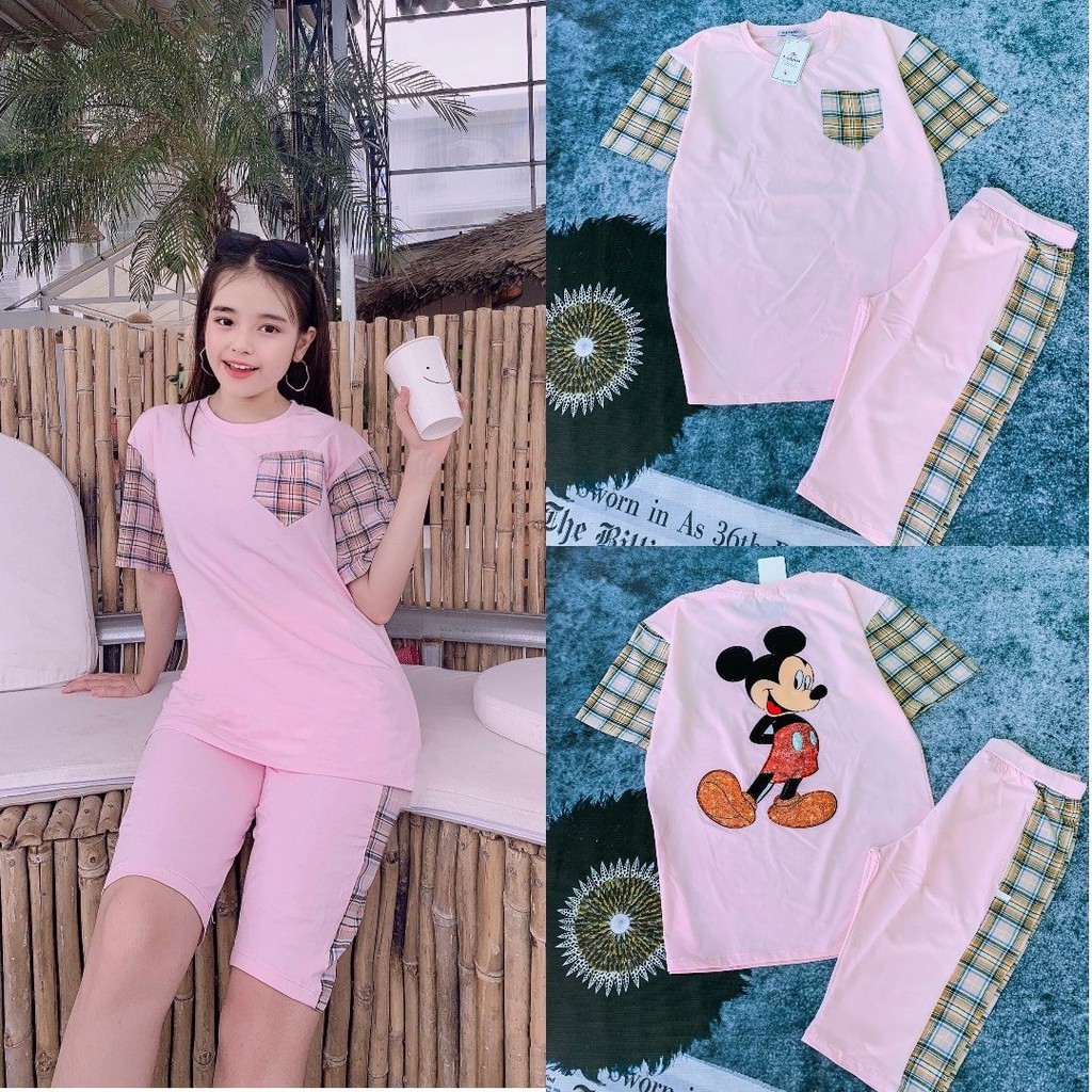 Đồ Bộ Cotton Lửng, Bao Đẹp, Chất Thun Cotton 100%, 3 size L, XL, XXL, 45kg đến 80kg vừa, P L 9 3