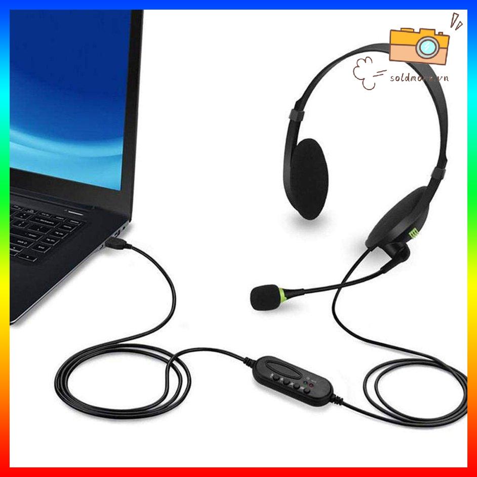 [SOE] Computer Usb Headset Call Center Headset Noise Cancelling Wired Headset
