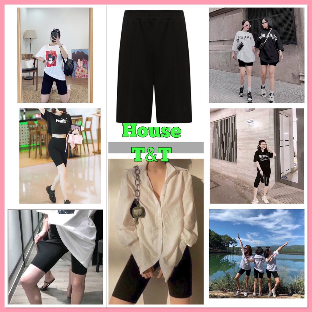Quần legging đùi HOUSE T&amp;T, chất thun lạnh co dãn tốt, DÁNG ÔM ,ẢNH THẬT.