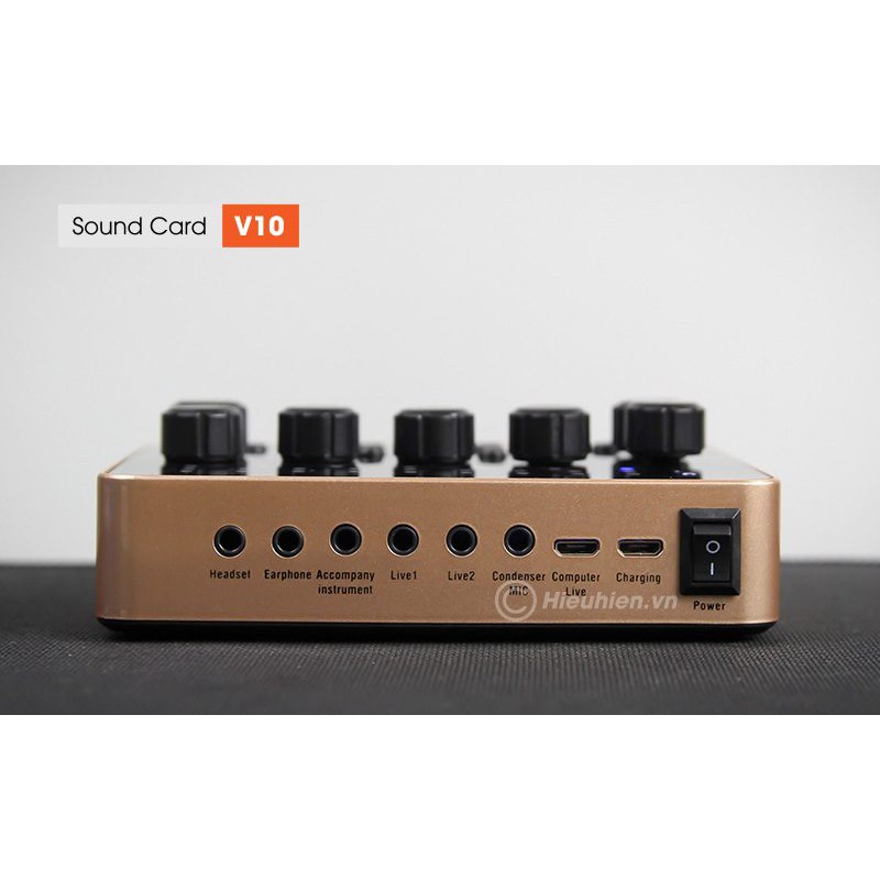 Combo mic thu âm ISK AT100 sound card v10 hát live stream, karaoke giá rẻ