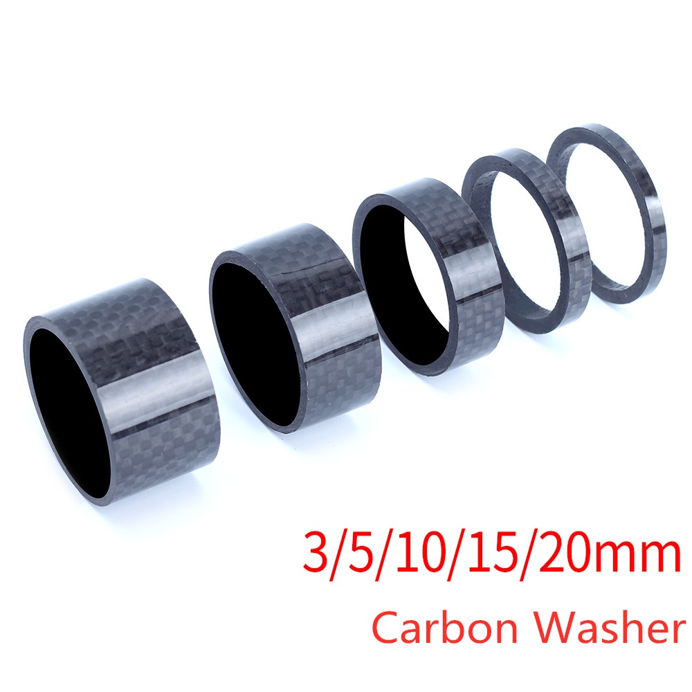 Set 1/5 vòng đệm cổ xe đạp 3/5/10/15/20mm 28.6mm bằng sợi carbon