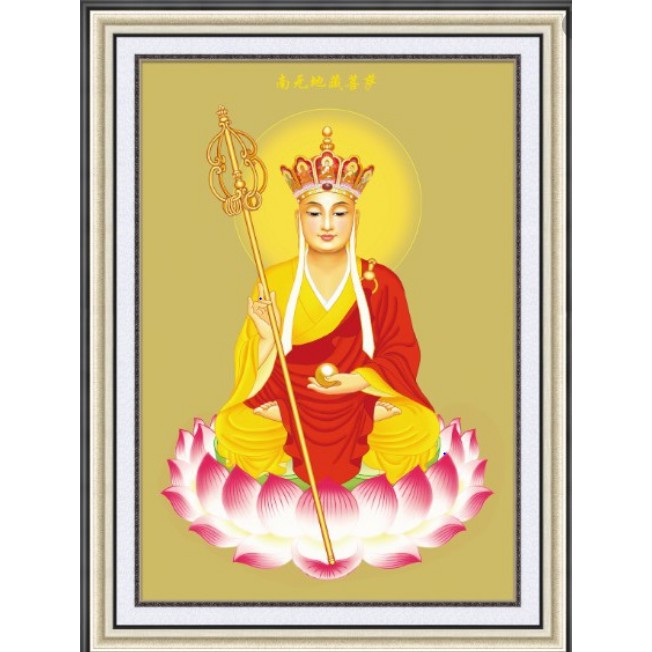 Tranh thêu chữ thập Địa Tạng Vương Bồ Tát 88903 (40x55cm) chưa thêu
