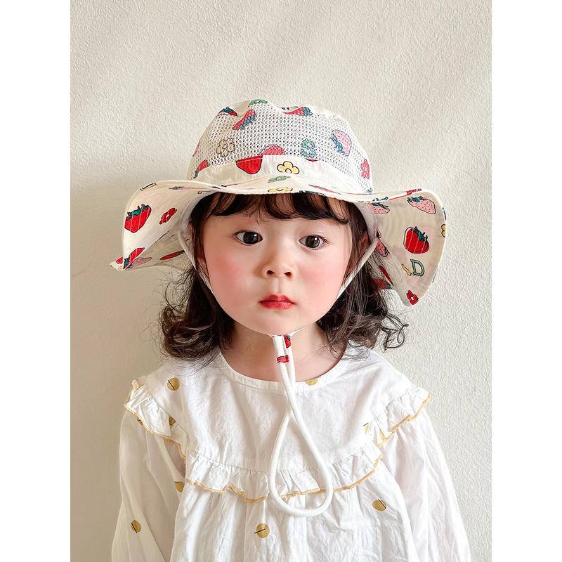 Nón Tai Bèo Phối Lưới Mỏng Chống Tia Uv Thời Trang Mùa Hè Xinh Xắn Cho Bé