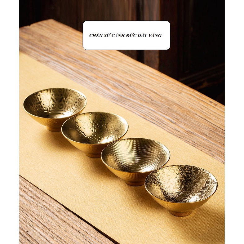 Chén Sứ Cảnh Đức dát vàng 24K (Sản phẩm cao cấp 75 ml)