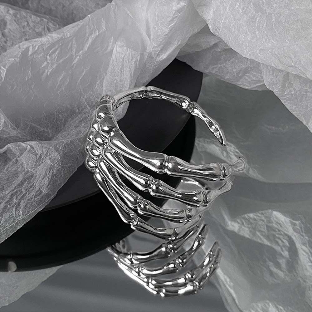 Vòng Tay Hình Bàn Tay Bộ Xương Phong Cách Vintage Có Thể Điều Chỉnh Dành Cho Tiệc Halloween MXMUSTY