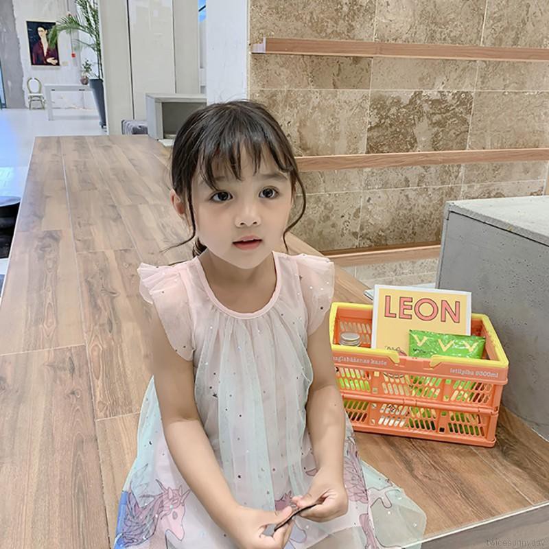 Set đầm lưới kèm băng đô nơ đáng yêu cho bé gái