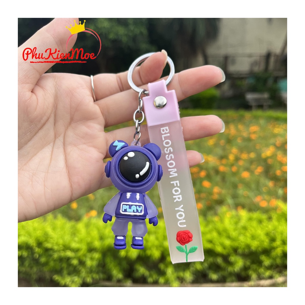 Móc chìa khóa hình phi hành gia cute dễ thương làm bằng cao su PVC cao cấp đẹp rẻ