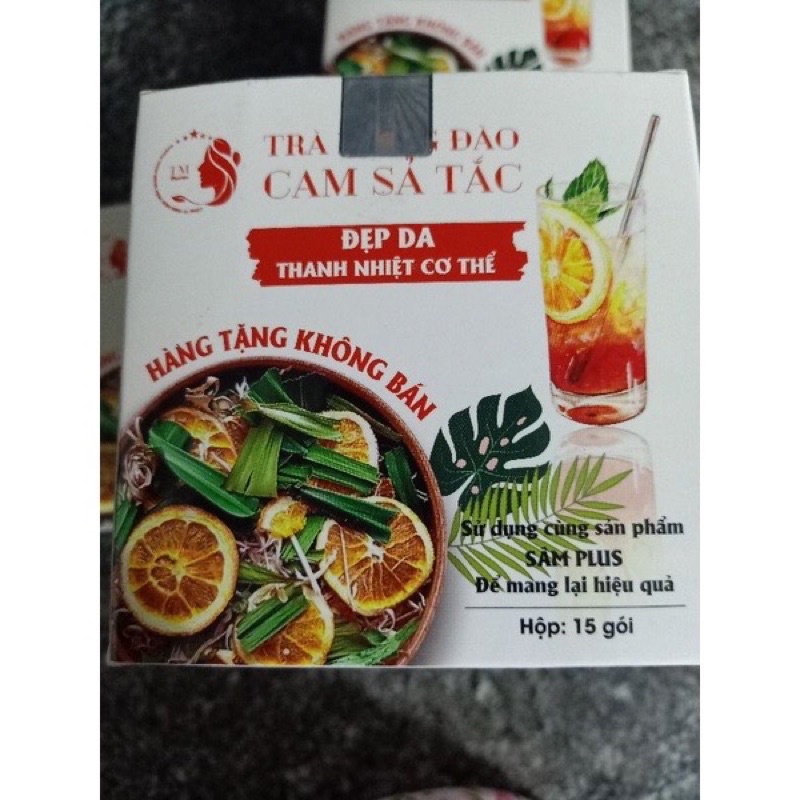 Trà đào cam sả tắc- hộp 15 gói- hỗ trợ giảm cân