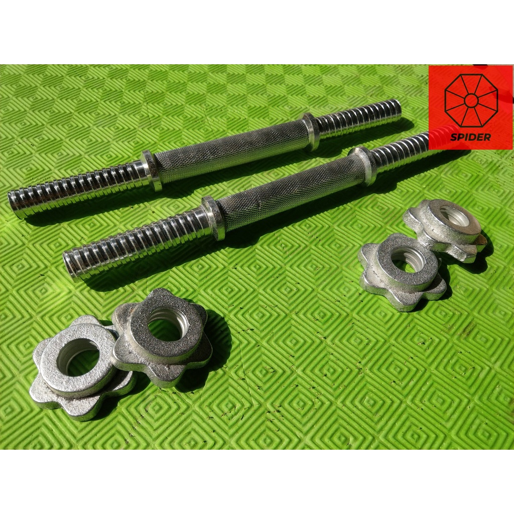 Đòn tạ thép đặc SPIDER, mạ niken 35cm