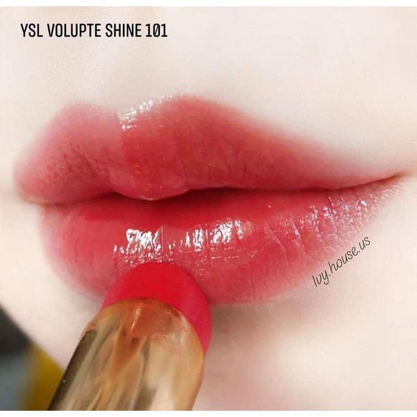 Son Bóng 💄 YS.L Rouge Volupté Shine ❤️ Màu 101 Red Cassandre