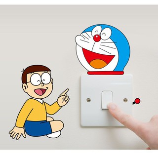 (HCM) Decal 10 hình dán công tắc Doremon dễ thương DKN027 - decalhcm