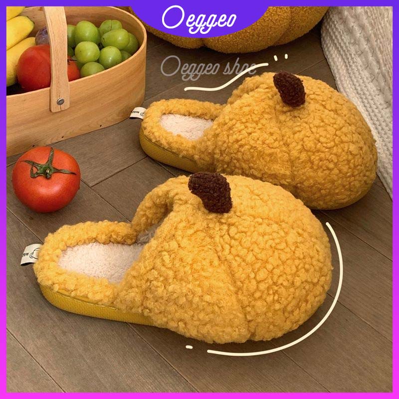 Oeteo Dép Bông Đi Trong Nhà Hình Bí Ngô Dễ Thương Cho Nam Và Nữ