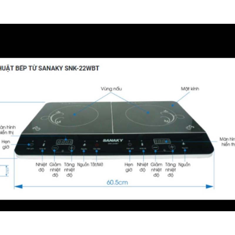 FREE SHIP Bếp từ đôi Sanaky SNK -22NBT - CHẤT LƯỢNG TẠO NIỀM TIN- BẢO HÀNH 1 NĂM TOÀN QUỐC