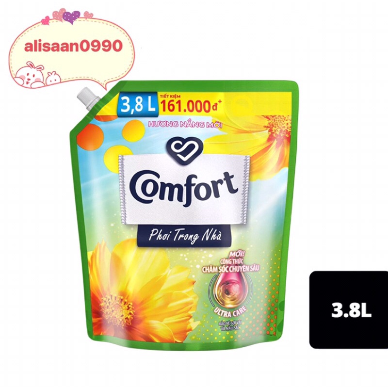 NƯỚC XẢ VẢI COMFORT CHĂM SÓC CHUYÊN SÂU PHƠI TRONG NHÀ TÚI 3,2L & 3,8L