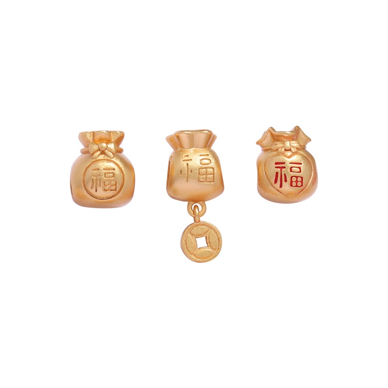 Hạt Xỏ Vòng Tay/Dây Chuyền May Mắn Màu Vàng Đục Lỗ Cao Cấp Hàng Việt Nam diy