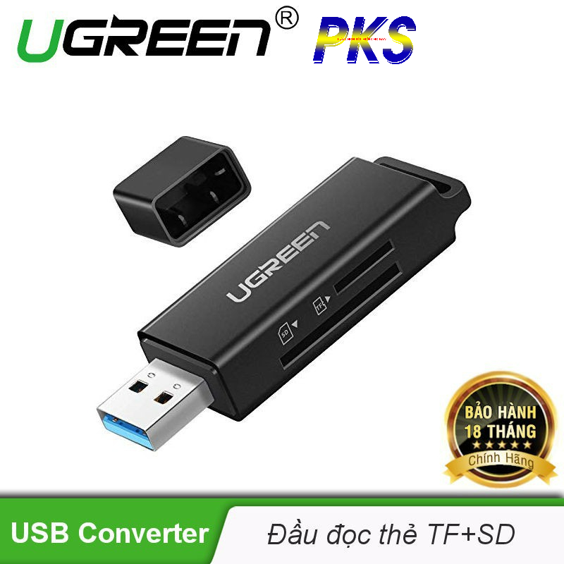 Đầu đọc thẻ nhớ SD/TF Ugreen 40752 chuẩn USB 3.0 cao cấp