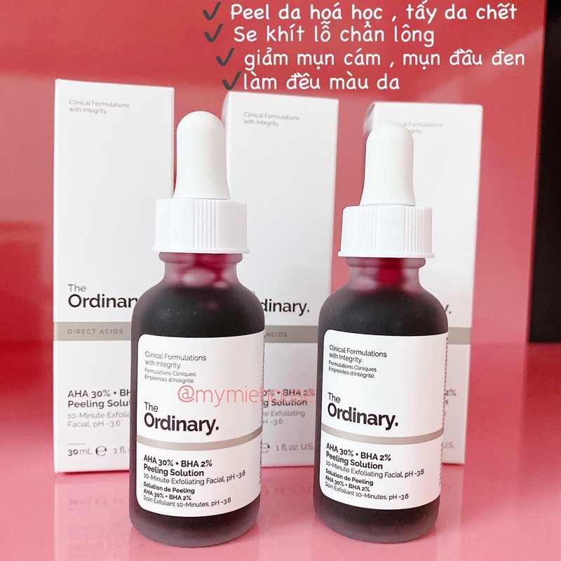 TẨY DA CHẾT HOÁ HỌC + THANH TẨY DA The Ordinary AHA 30% & BHA 2% Peeling Solution