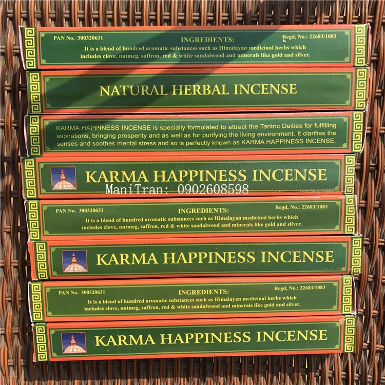 Nhang Hương que Karma Happiness và Blessing Nepal chính hãng