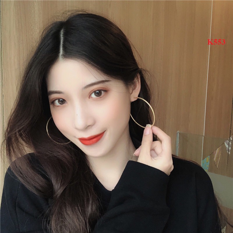 Bông tai tròn lớn đơn giản đường kính 6cm K553 Mayconner