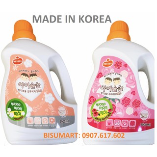 Nước Giặt Xả Hương Phấn, Hoa Hồng wesser 3 Lít