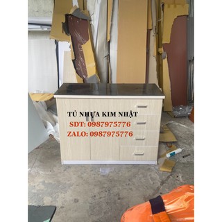 Tủ bếp mini nhựa đài loan mặt bếp ốp gạch siêu đẹp freeship tphcm