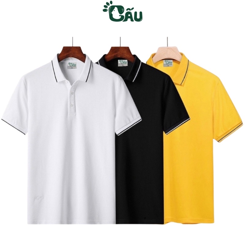 Áo thun Polo GẤU 194 vải cá sấu poly thoáng mát, co dãn 4 chiều, sang trọng lịch lãm, form gerular fit - 1 Sọc