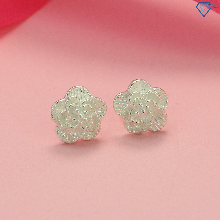 Bông tai nữ bạc 925 đẹp hình bông hoa BTN0134 Trang Sức TNJ