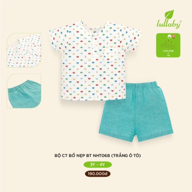 [Mã SKAMCLU8 giảm 10% cho đơn từ 100K] [ CHÍNH HÃNG ] Bộ cộc tay xô cotton poplin cao cấp Lullaby 2020