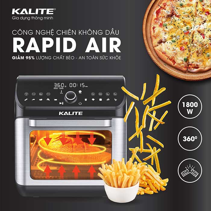 Nồi Chiên Không Dầu KALITE KL1200   - [Hot 2021] - Dung Tích 12L QÙA TẶNG HẤP DẪN