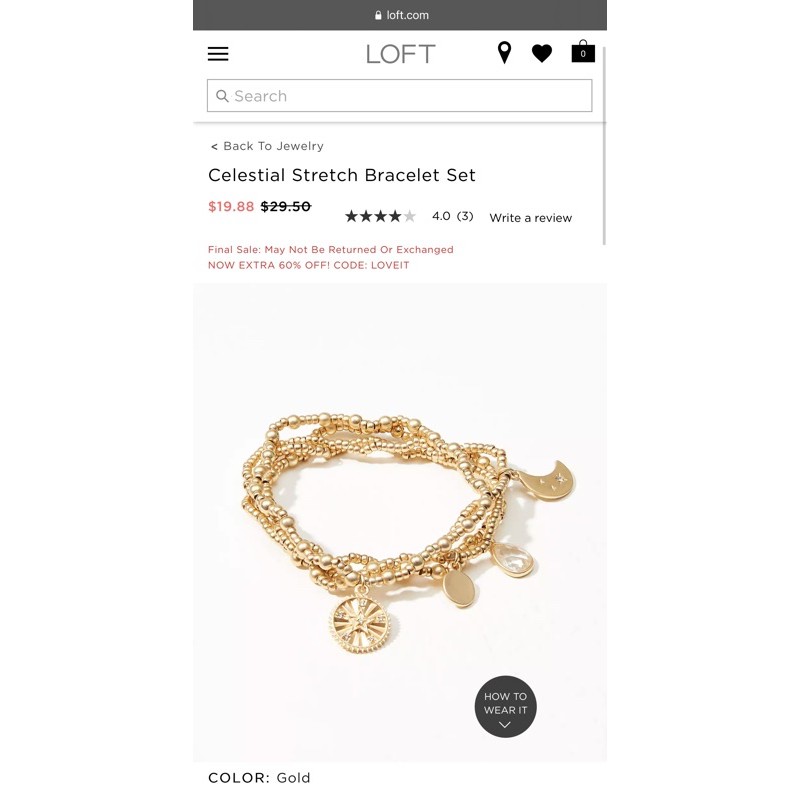 Trang sức Loft vòng tay thương hiệu của Mỹ.