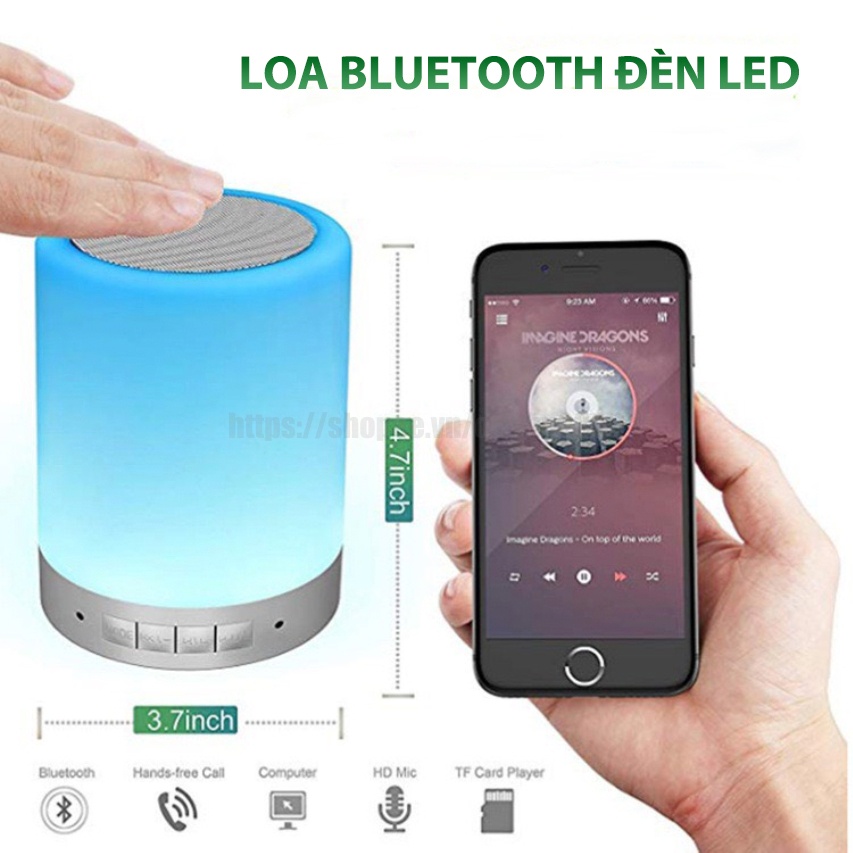 Loa Bluetooth Mini Cảm Ứng Đèn LED Thay Đổi Màu Sắc, Đèn Ngủ Để Bàn 2in1 - Otis Shop