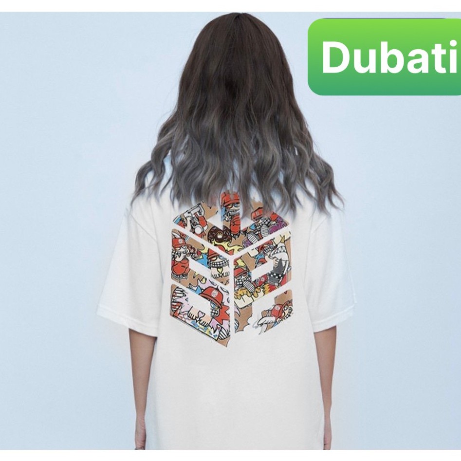 ÁO THUN NAM NỮ, ÁO TAY LỠ FROM RỘNG LỤC GIÁC HOẠT HÌNH - DUBATI FASHION