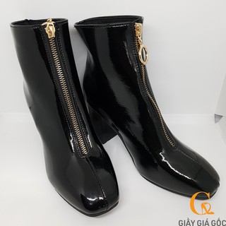 Boot nữ, bốt cao cổ khóa kéo móc tròn, hình thật hàng có sẵn