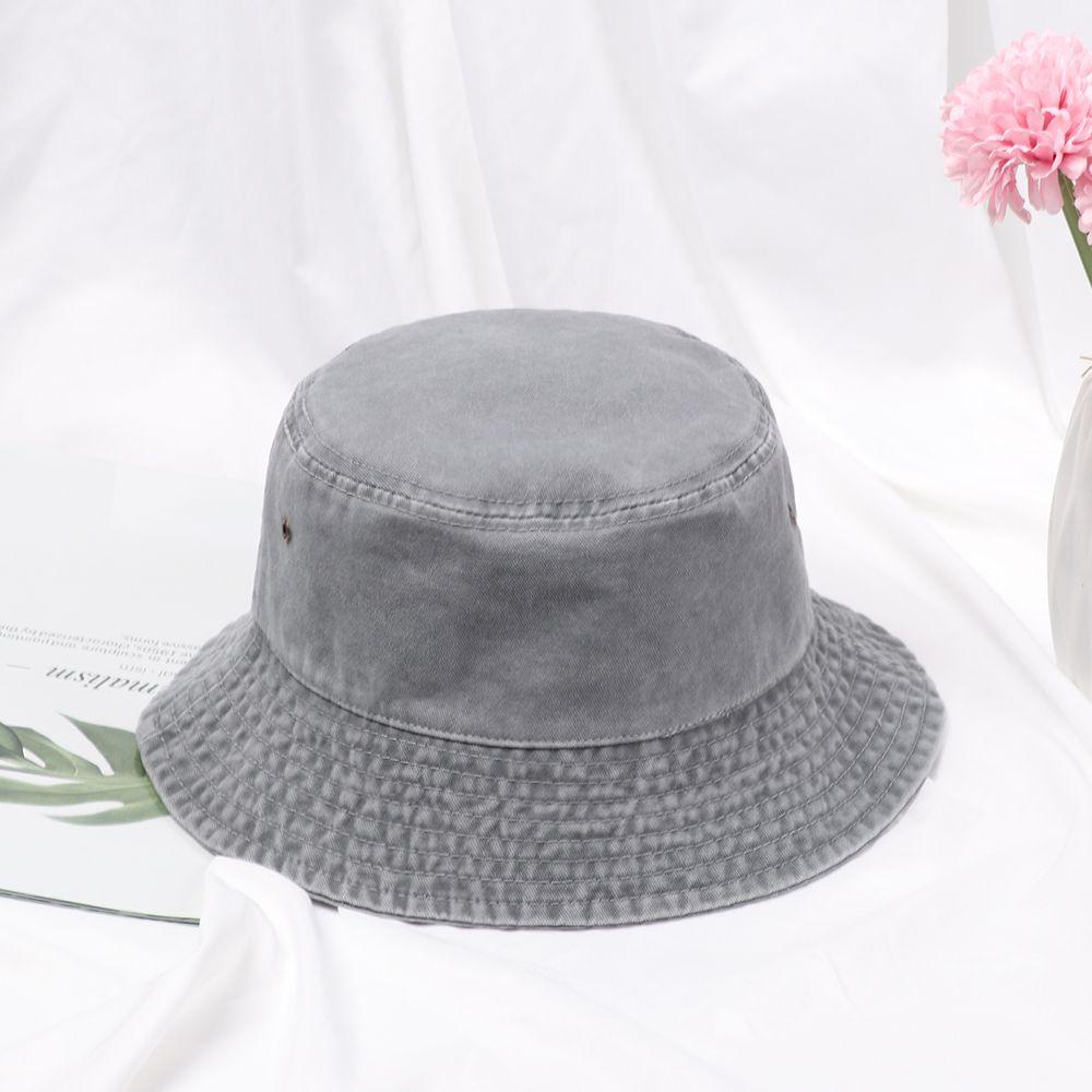 Mũ Bucket Chất Liệu Denim Cotton Có Thể Gấp Gọn Thời Trang Cho Nam Nữ