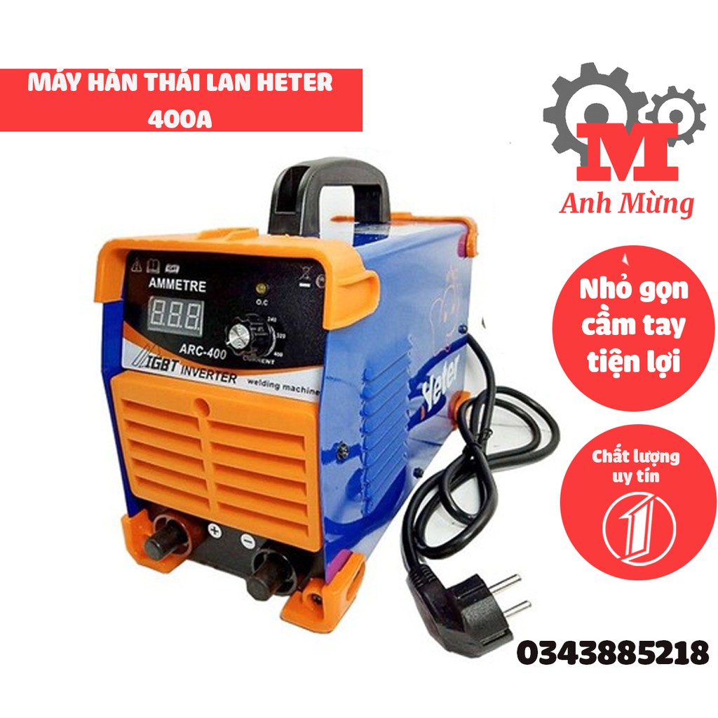 Máy hàn thái lan HETER 400A, sử dụng công nghệ biến tần IGBT, tiết kiệm diện tích, nâng cao hiệu suất hàn