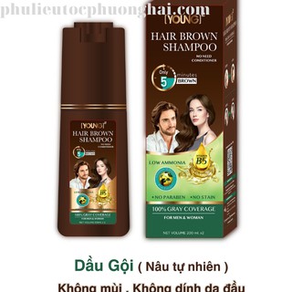 Dầu gội phủ bạc màu nâu tự nhiên Young