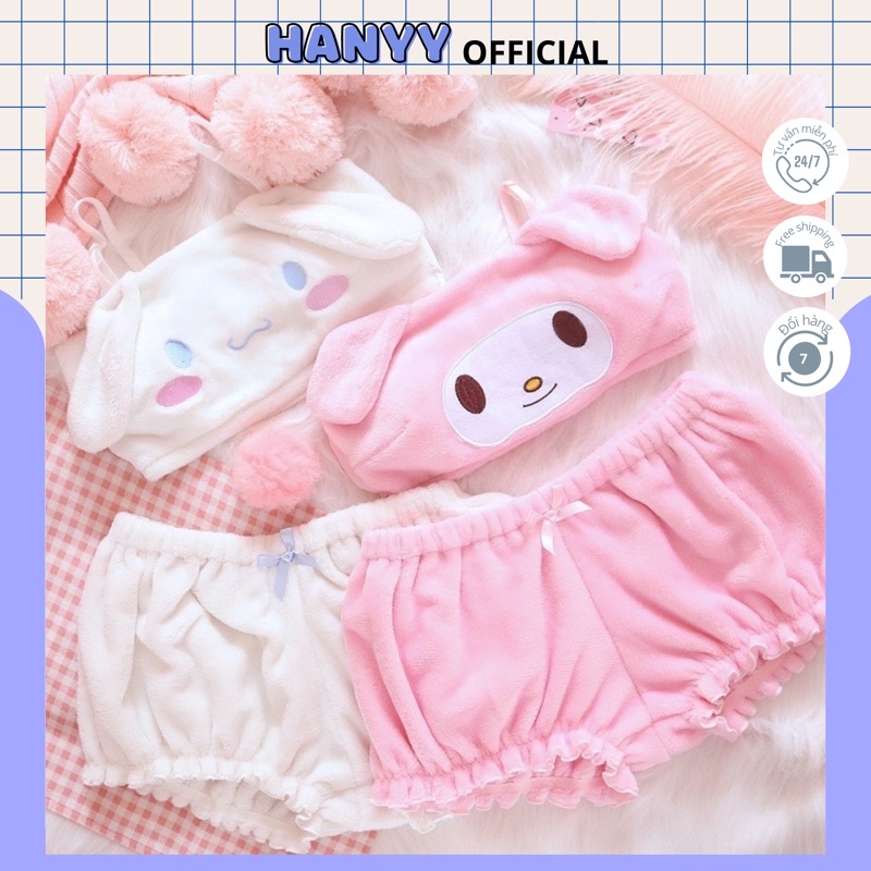Bộ đồ mặc ngủ hình chú cún anime tai dài dễ thương