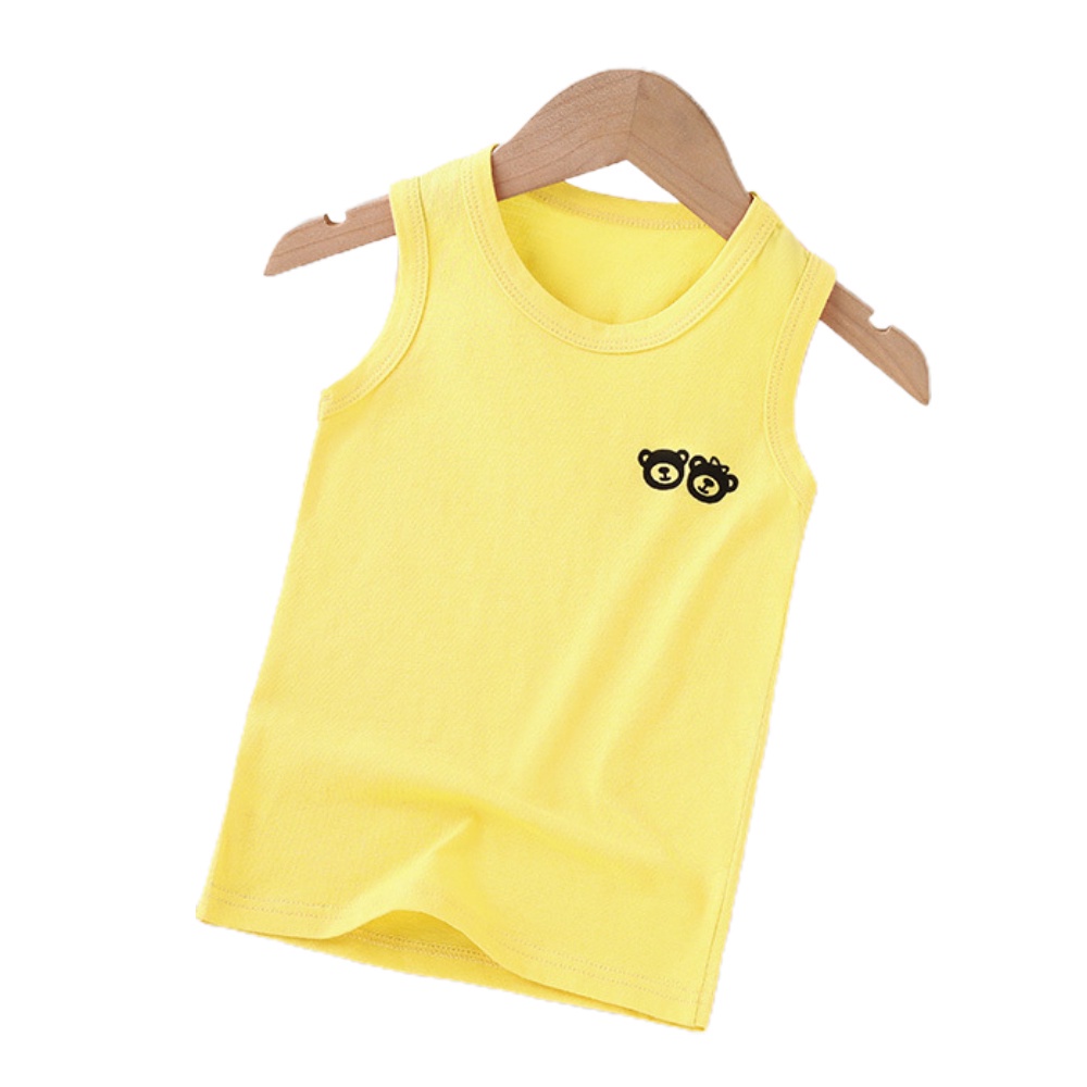 Áo thun ba lỗ dáng rộng màu sắc đơn giản chất liệu cotton thoáng khí cho bé