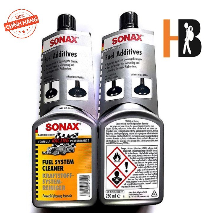 Phụ Gia Làm Sạch Hệ Thống Xăng Xe Hơi SONAX Fuel System Cleaner 515100 250ml