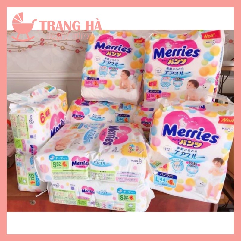 ⭐CỘNG MIẾNG⭐Tã Dán/Quần Merries Bỉm Merries Nội Địa Nhật Dán size NB96/S88/M68/L58/XL44 - Quần size M64/L50/XL44/XXL