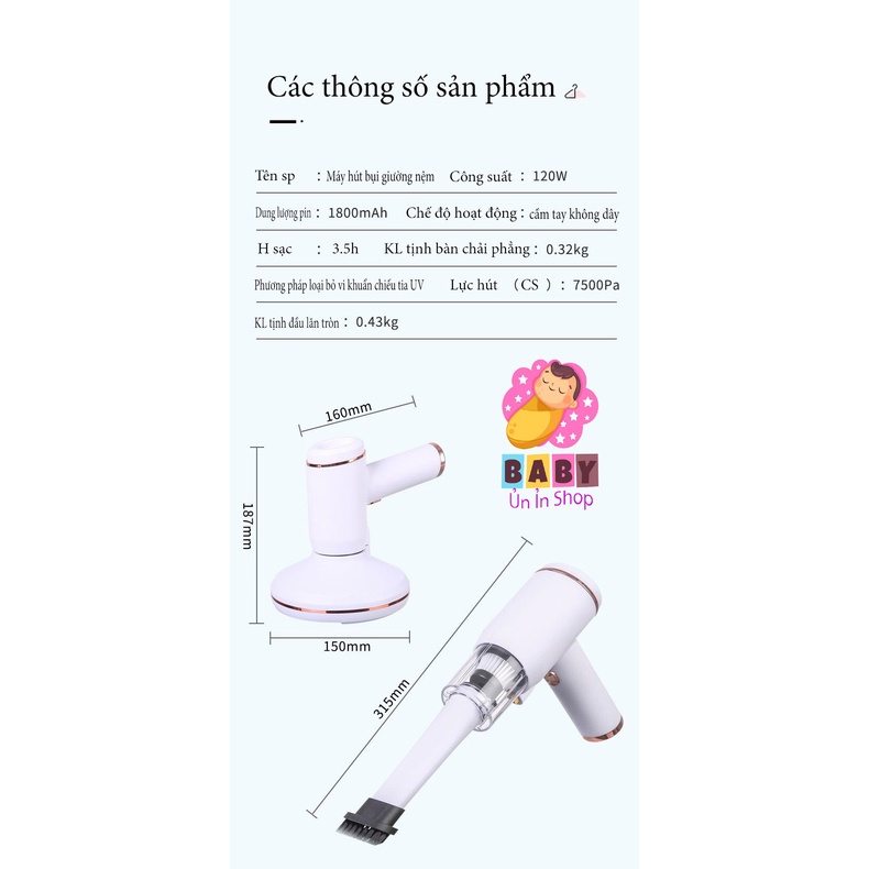 MÁY HÚT BỤI MINI CẦM TAY KHÔNG DÂY - MÁY HÚT VE CHÓ MÈO CAO CẤP - BH 6 THÁNG