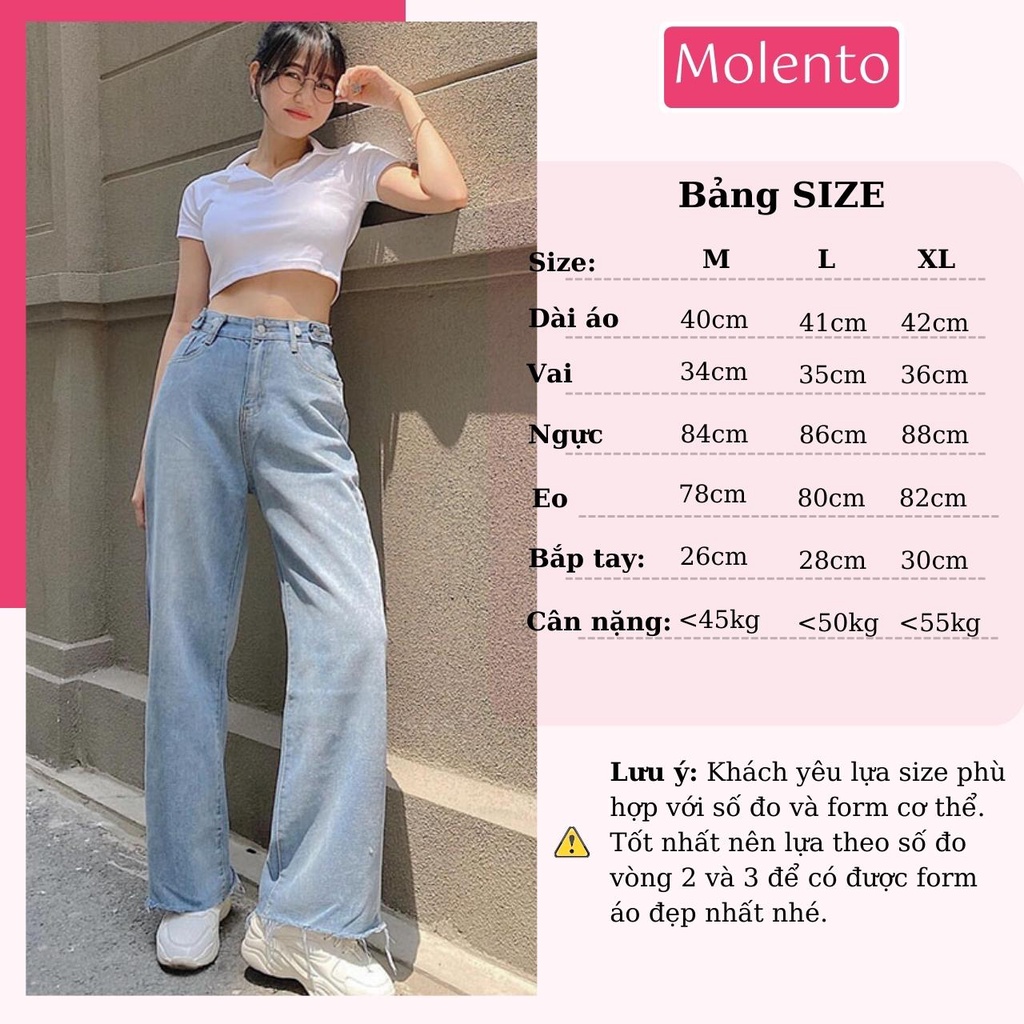 Áo Croptop Nữ Tay Ngắn Phông Cổ Bẻ Sơ Mi Polo Thun Cotton Crt Kiểu Ôm Body Ulzzang Phong Cách Hàn Quốc Molento M16