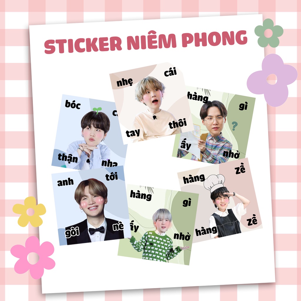 Sticker niêm phong gói hàng BTS meme có chữ tiếng Việt siêu cute