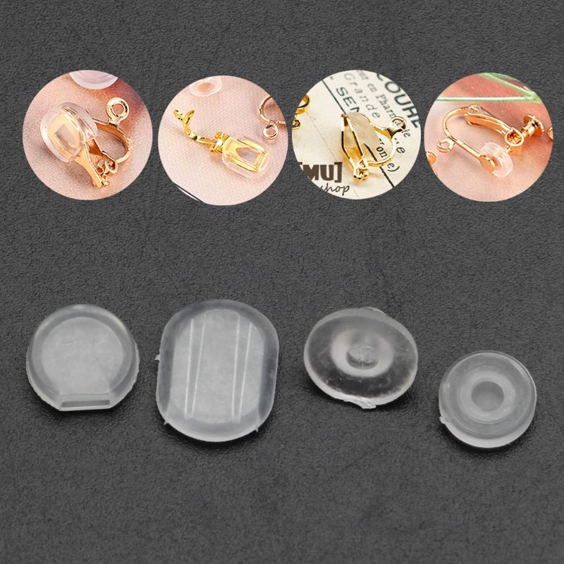Set 100 Đệm Silicone 4 Kích Cỡ Cho Bông Tai