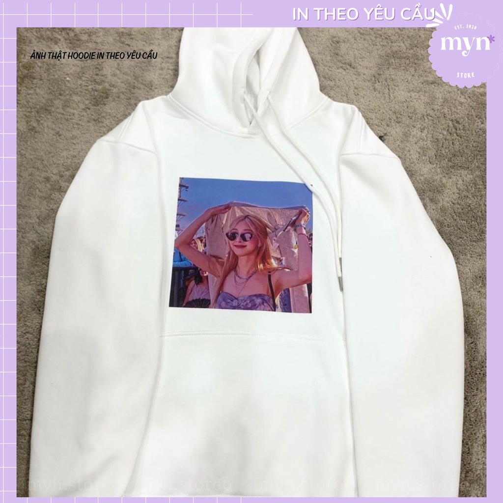 Áo Hoodie Trắng Dài Tay In Theo Yêu Cầu