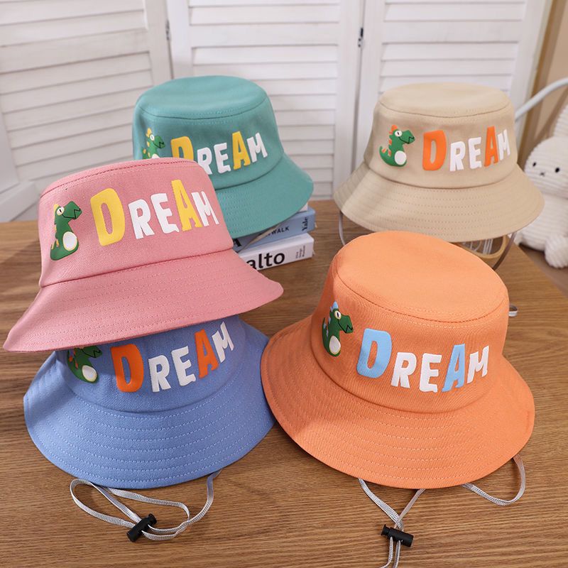 Mũ bucket che nắng họa tiết khủng long dễ thương thời trang mùa hè cho bé trai và gái