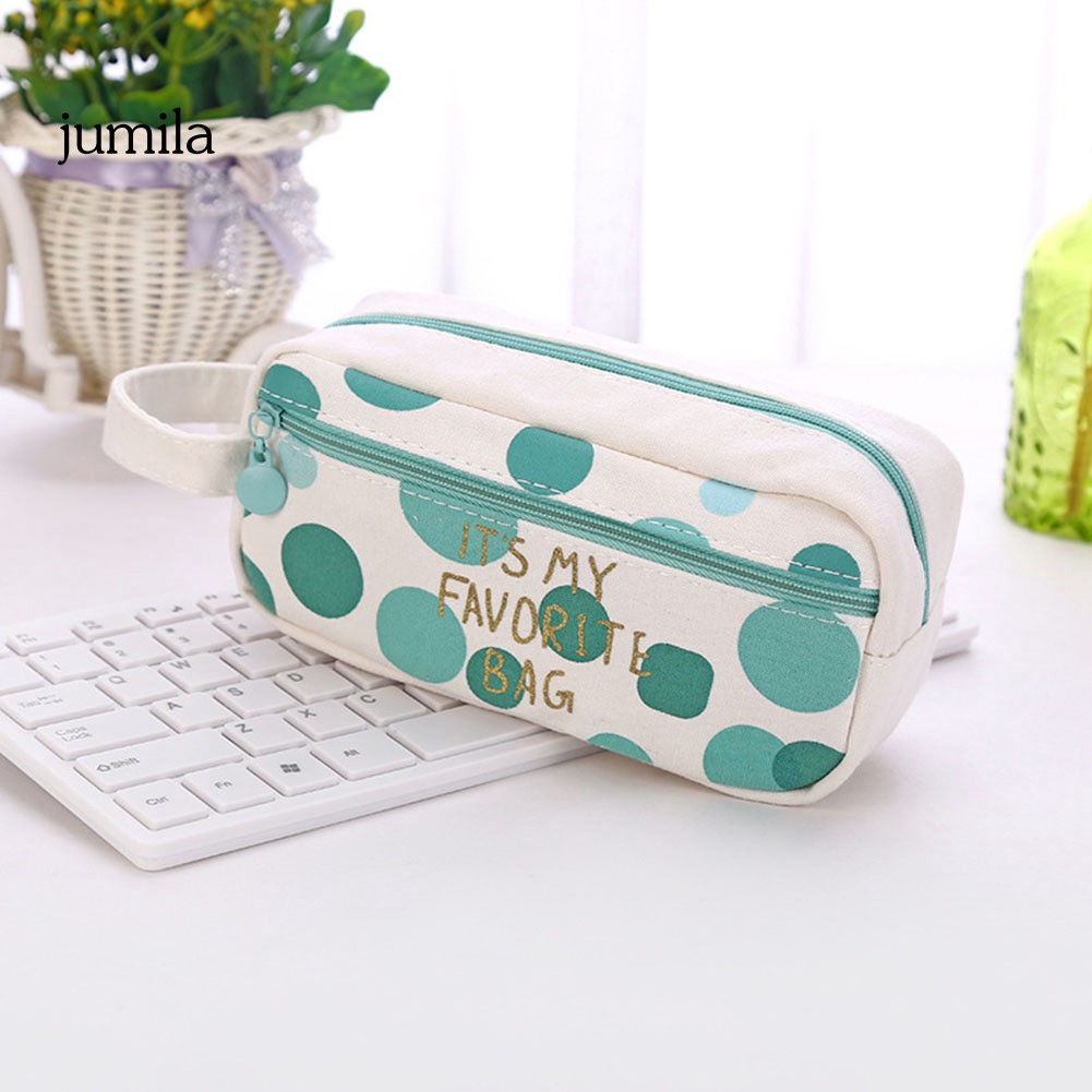 Túi canvas cỡ lớn đựng bút sắp xếp văn phòng phẩm gọn gàng cho học sinh