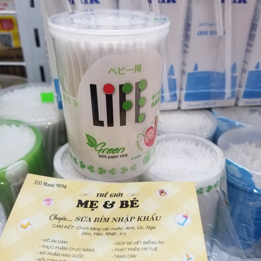 Tăm bông trẻ em Life 200 cây kháng khuẩn Shop Bé TiTi